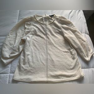 Cream Balloon Sleeve Blouse